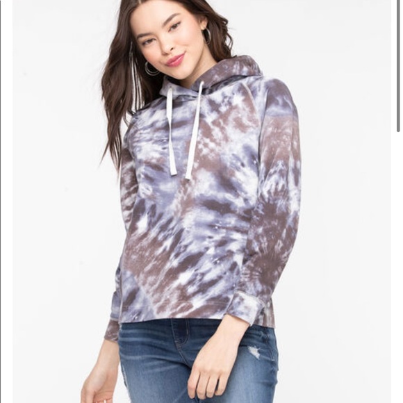 Ricki's Tops - Tie Dye Crop Hoodie